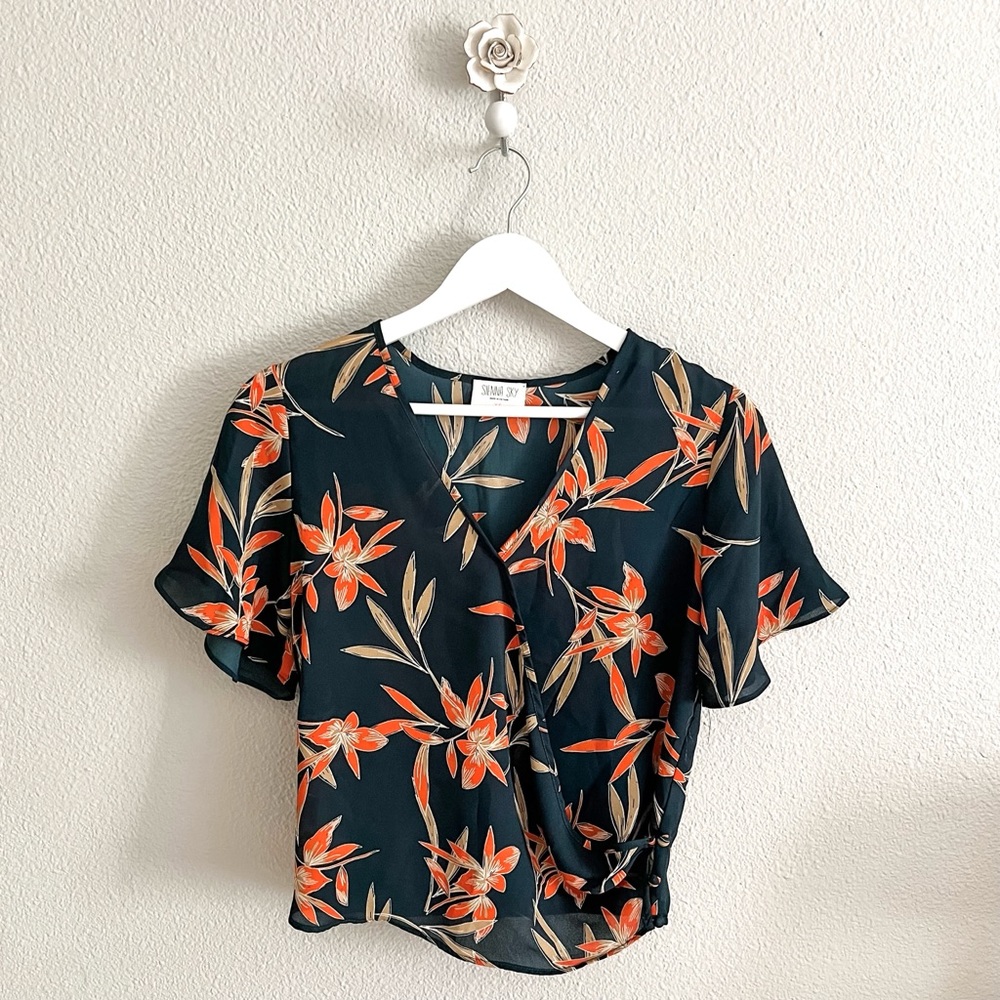 Floral Wrap Top